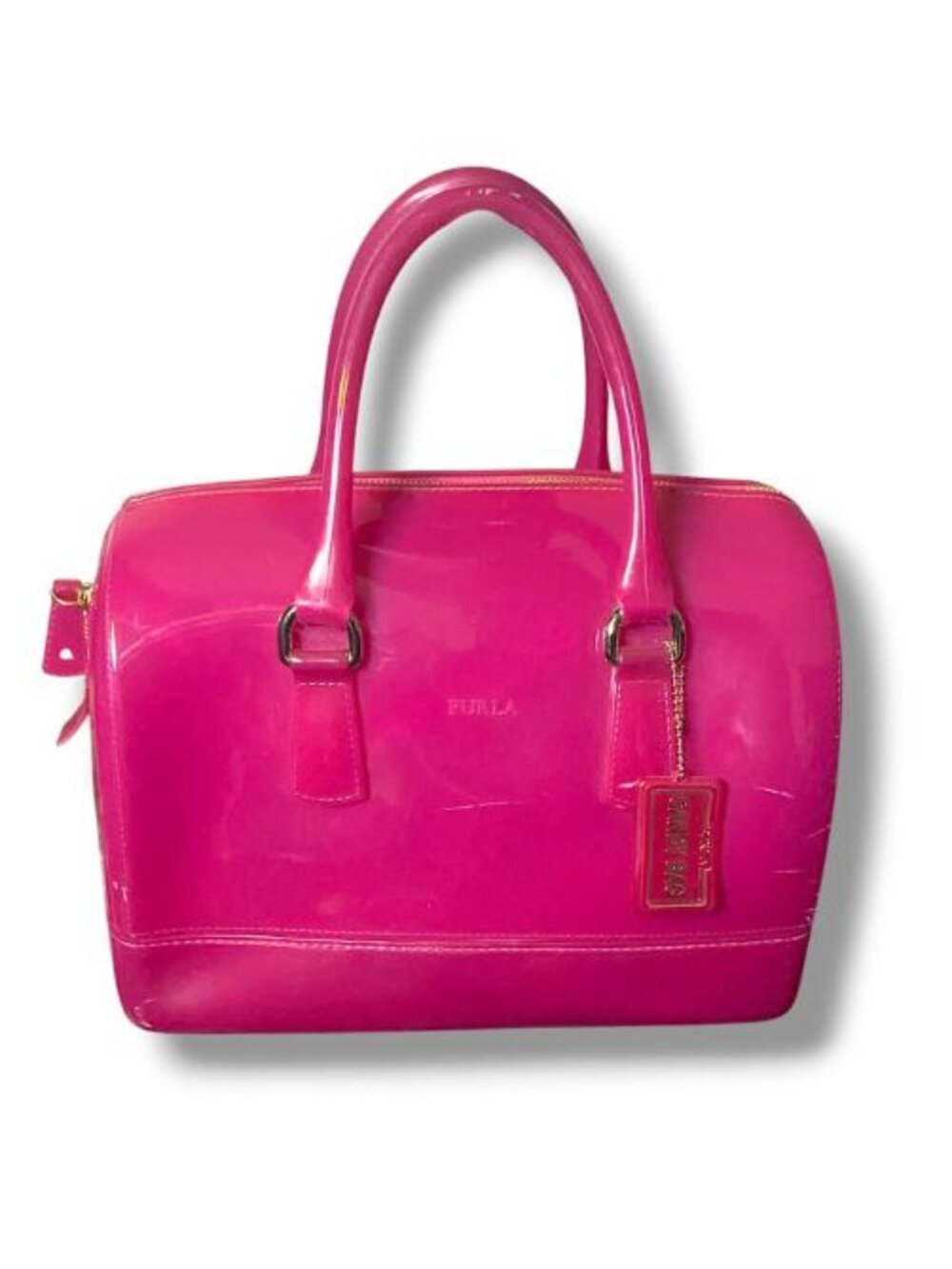 Furla Hot Pink Jelly Candy Satchel